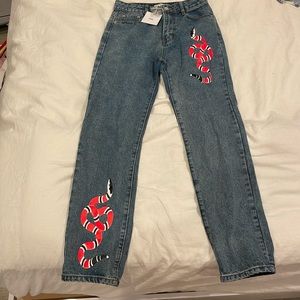 Adika Jeans With Red Snakes